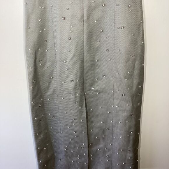 Stine Goya Aly Crystal Clusters Rhinestone Sleeveless Gray Midi Dress XXS - Picture 12 of 16